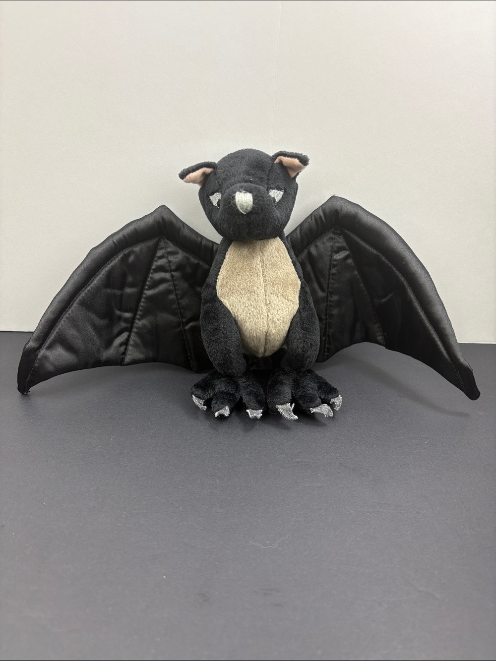 IKEA Krypt Bat Plush Bat Toy Black Embroidered Eyes Vintage No Tags